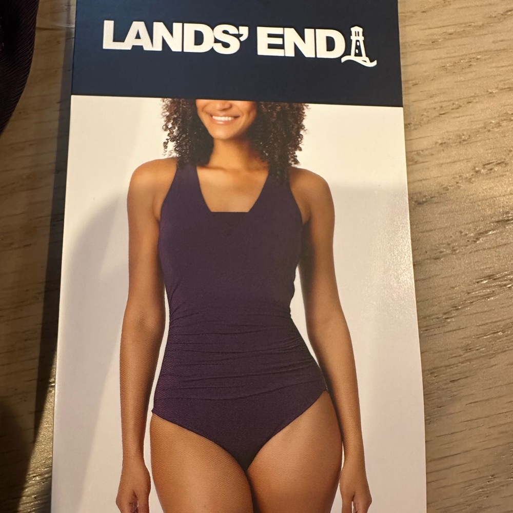 Lands' End Women's Dark Purple One-Piece Swimsuit